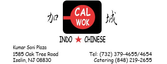 Calcutta Wok Indo-Chinese Restaurant - Eat in . Take Out . Delivery . Catering: 732-379-4655; Kumar Soni Plaza, 1585 Oak Tree Road, Iselin, NJ 08830